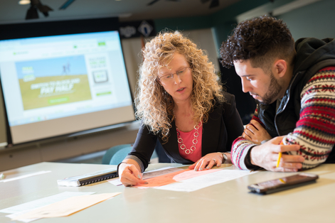 professor helping student