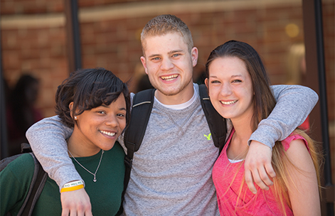 students on campus