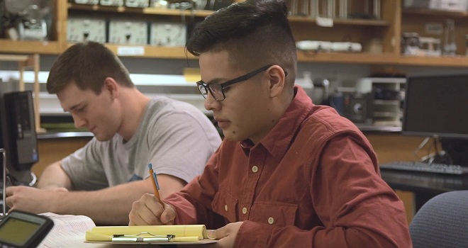 Student in classroom